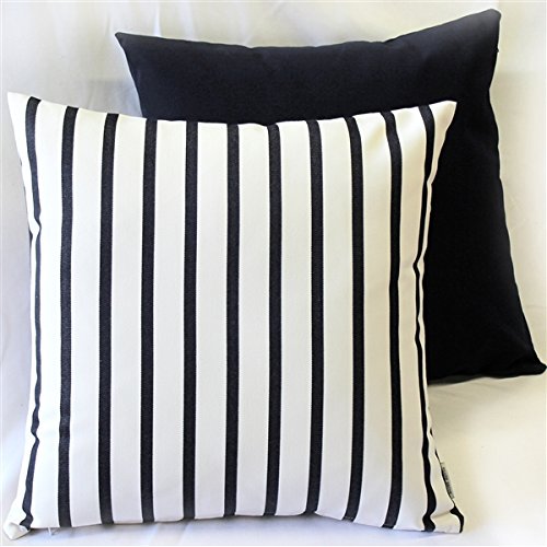 PILLOW DÉCOR Sunbrella Lido Indigo Stripes 20x20 Outdoor Pillow