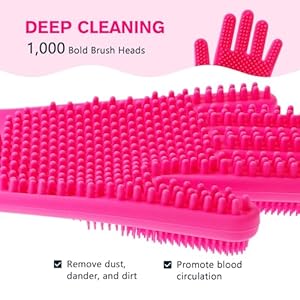   Pecute-Double-Sided-Dog-Bathing-Brush-Large-Silicone-Dog-Washing-Gloves-Dog-Shampoo-Brush-with-High-Density-Teeth-Heat-Resistant-Cat-Bathing-Gloves-Efficient-Pet-Grooming-Gloves-for-Bathing-Massage