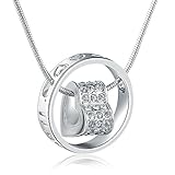 MARENJA-Christmas Gift Women's Fashion Necklace-Crystal Heart Pendant Engraved with 