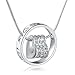 MARENJA-Christmas Gift Women's Fashion Necklace-Crystal Heart Pendant Engraved with "I Love You, Mom" with Chain-White Gold Plated Crystal Jewelry