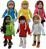 Set of 6 Hoodie T-Shirts for 18 inch Dolls - Doll Not Included