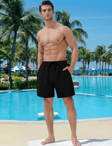 Buauty Mens Swim Trunks with Compression Liner 5 Inch Inseam Quick Dry Swim Shorts Mens Swimsuit Board Shorts with Pockets2