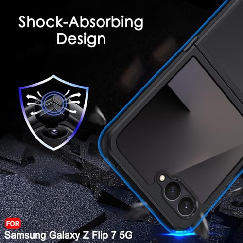 Image of TheGiftKart Ultra-Hybrid Shockproof Back Cover Case for Samsung Galaxy Z Flip 7 5G | Hard Back Case Cover for Samsung Galaxy Z Flip7 5G (PC & TPU, Translucent Smoke Matte Back, Black Sides)
