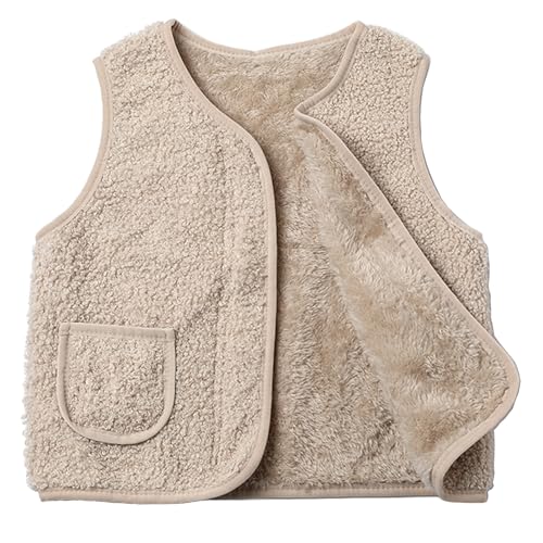 Image of Toddler Boys Girls Sherpa Fleece Vest Winter Gilet Fall Warm Outerwear