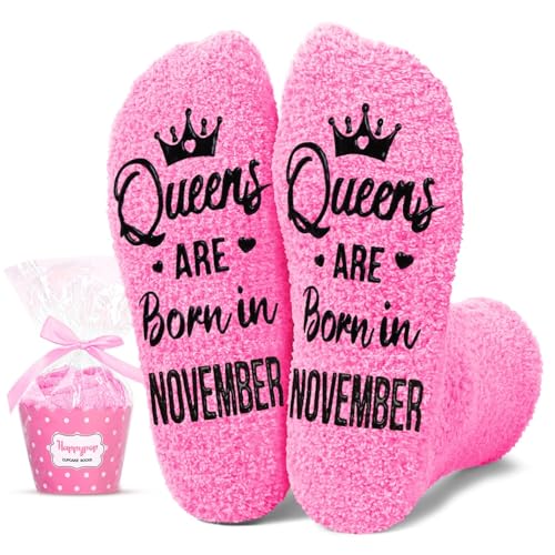 HAPPYPOP Birthday Gifts Ideas Socks for Women - August September October Birthday Presents