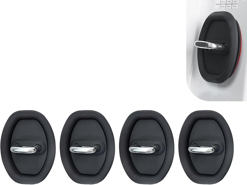 Kit com 4 Protetores de Trinco da Porta em Silicone Culycey Preto CULJZD2801BL-4PCS