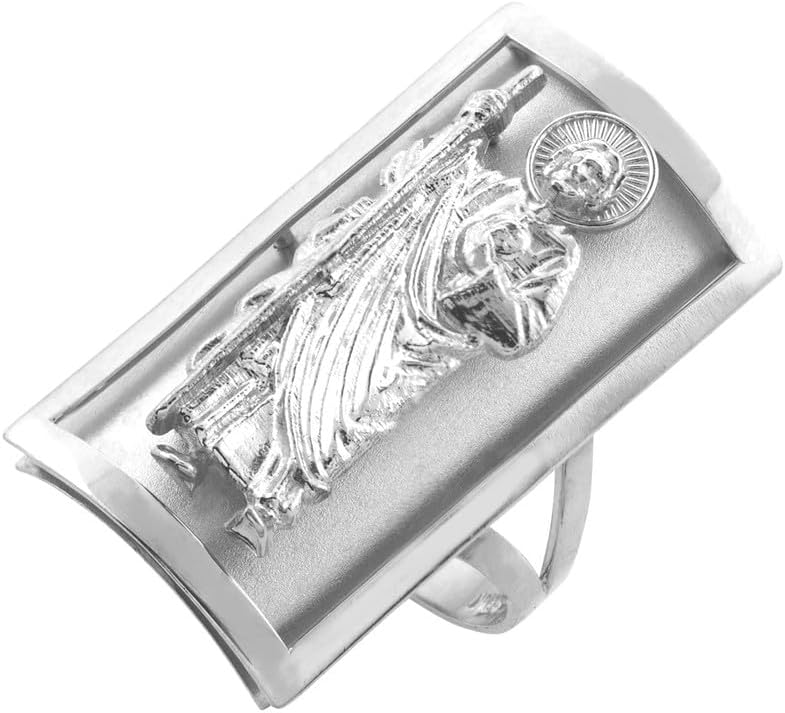 Claddagh Gold .925 Sterling Silver Saint Jude Patron Saint of Hope Ring (1.20")