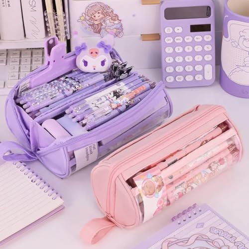 Image of Storio Pencil Box Pouch for School Kids Girls & Boys Aesthetic | Cute Stationary Compass Box Case Organiser | Multicolor, Color as per Availability