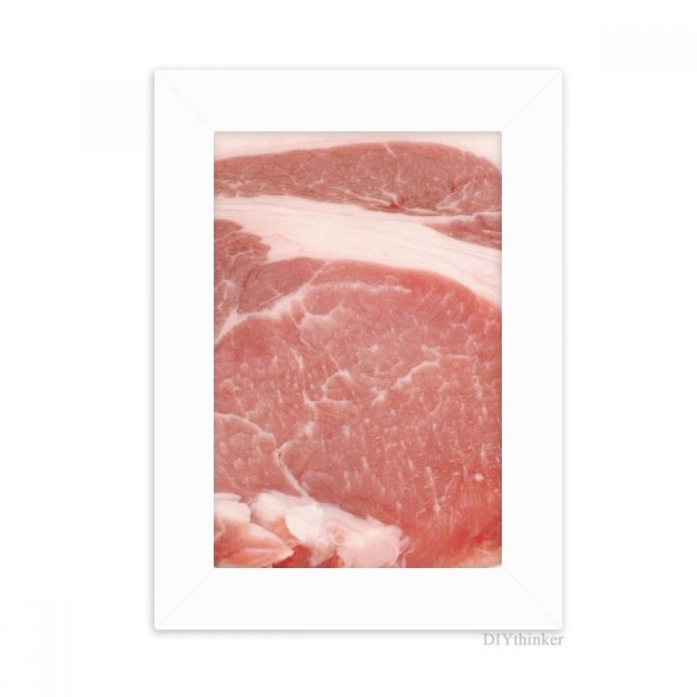 DIYthinker Pork Raw Meat Food Texture Desktop Photo Frame Picture White Art Painting 5X7 Inch