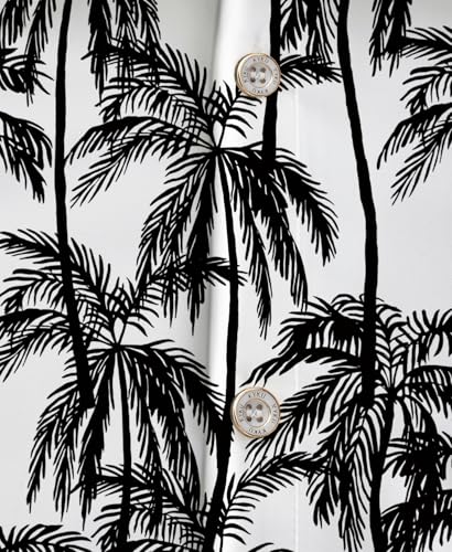 Mens Hawaiian Tropical Button Shirt: Beach Casual Short Sleeve Summer Clothing4