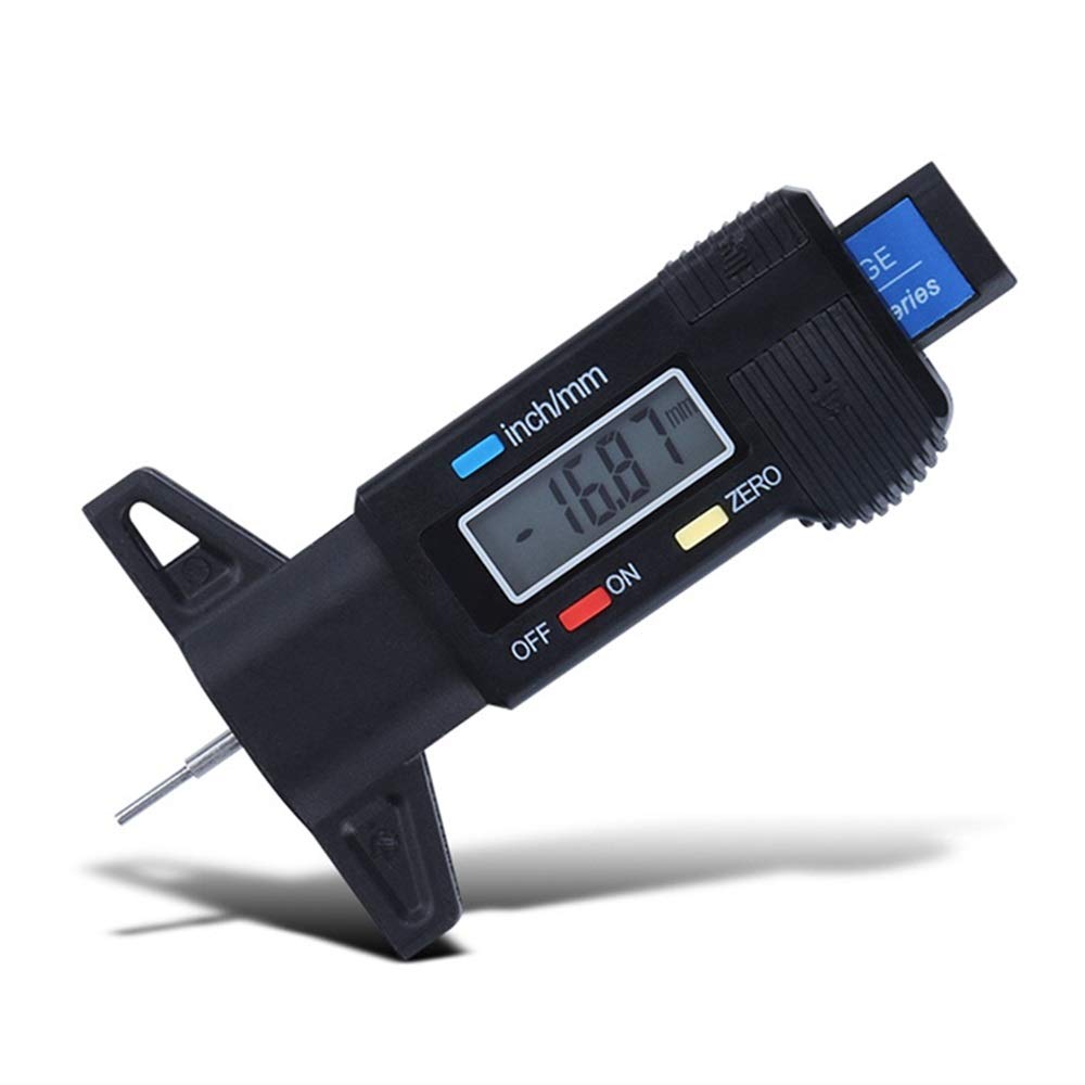 Calibrador Vernier con Pantalla Digital electrónica, Regla de Profundidad de Dibujo de neumáticos de 0 a 25 mm, calibrador Vernier (Azul, Talla única)