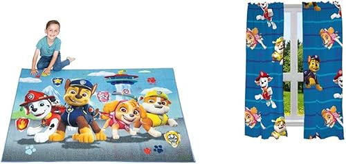 Franco Alfombra antideslizante para habitación de los niños, 69 x 52 pulgadas, juego de cortinas para ventana de habitación de los niños, 82 x 63 Franco Alfombra antideslizante para habitación de los niños, 69 x 52 pulgadas, juego de cortinas para ventana de habitación de los niños, 82 x 63