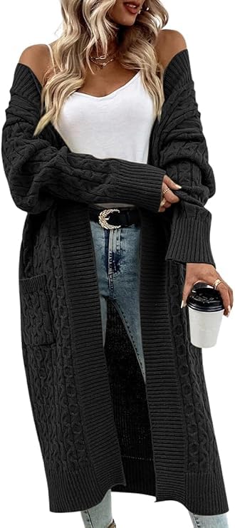 Materiale: questo cardigan lungo da donna è realizzato in maglia morbida di alta qualità. Confortevole sulla pelle, elastico e caldo. Cardigan perfetto per le donne in autunno e in inverno. Un pullover casual indispensabile per le donne nel vostro guardaroba!