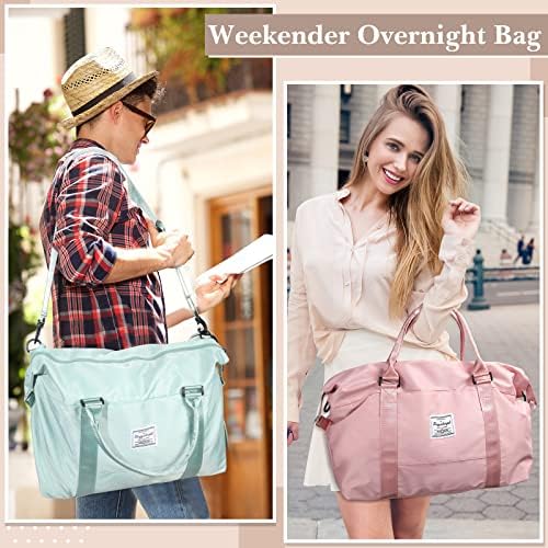 2 Pack Travel Bags for Women, Weekender Bags for Women, Cute Travel Duffel Bag Travel Workout Duffel Bag Waterproof Sports Tote Shoulder Overnight Bag (Pink, Light Green) 5 2 Pack Travel Bags for Women, Weekender Bags for Women, Cute Travel Duffel Bag Travel Workout Duffel Bag Waterproof Sports Tote Shoulder Overnight Bag (Pink, Light Green)