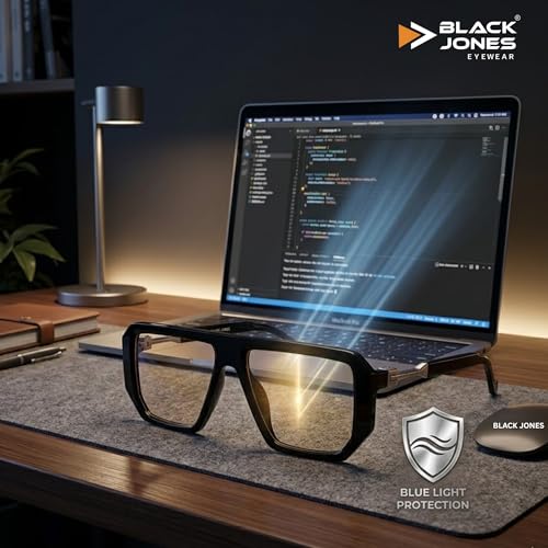 Image of Black Jones Men's Oversized Square Sunglasses| Bold Frame Design | Metal Temple Accents | Stylish Luxury Eyewear | UV Protection