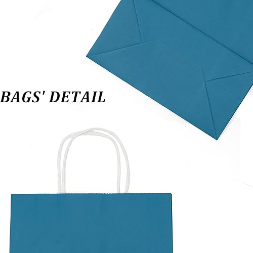 Miniatura 3 de Oletx 24 bolsas de regalo de papel azul para el día del padre con asas de 8 x 4.25 x 10.5 pulgadas, bolsas de regalo de graduación, bolsas de