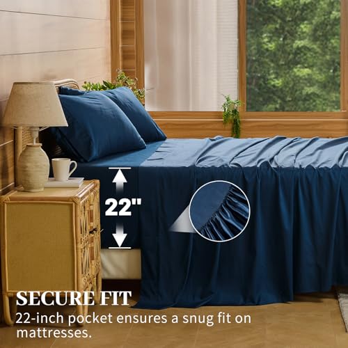 Image of Bedlifes 1000TC Egyptian Cotton King Sheets, 4Pcs 18-24 inch Extra Deep Pocket | Cooling & Breathable, Ultra Soft, Hotel Comfort, Sateen Weave, OEKO-TEX Certified, Easy-Care Machine Washable