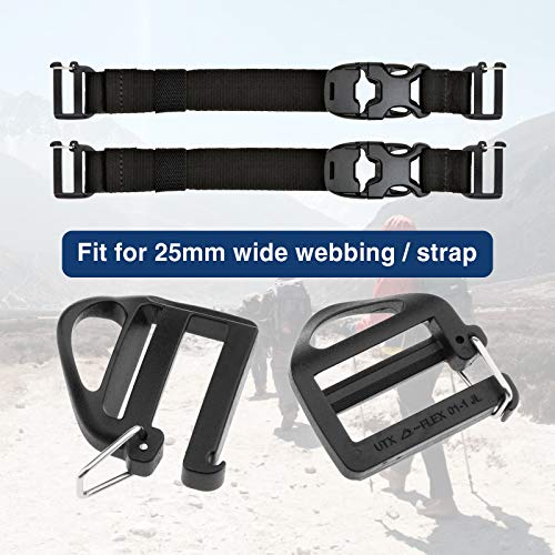 Baoblaze 5 Pieces 1 inch Plastic Triglides Slides for Webbing Fasteners Strap Backpack, Black 5pcs - Image 4