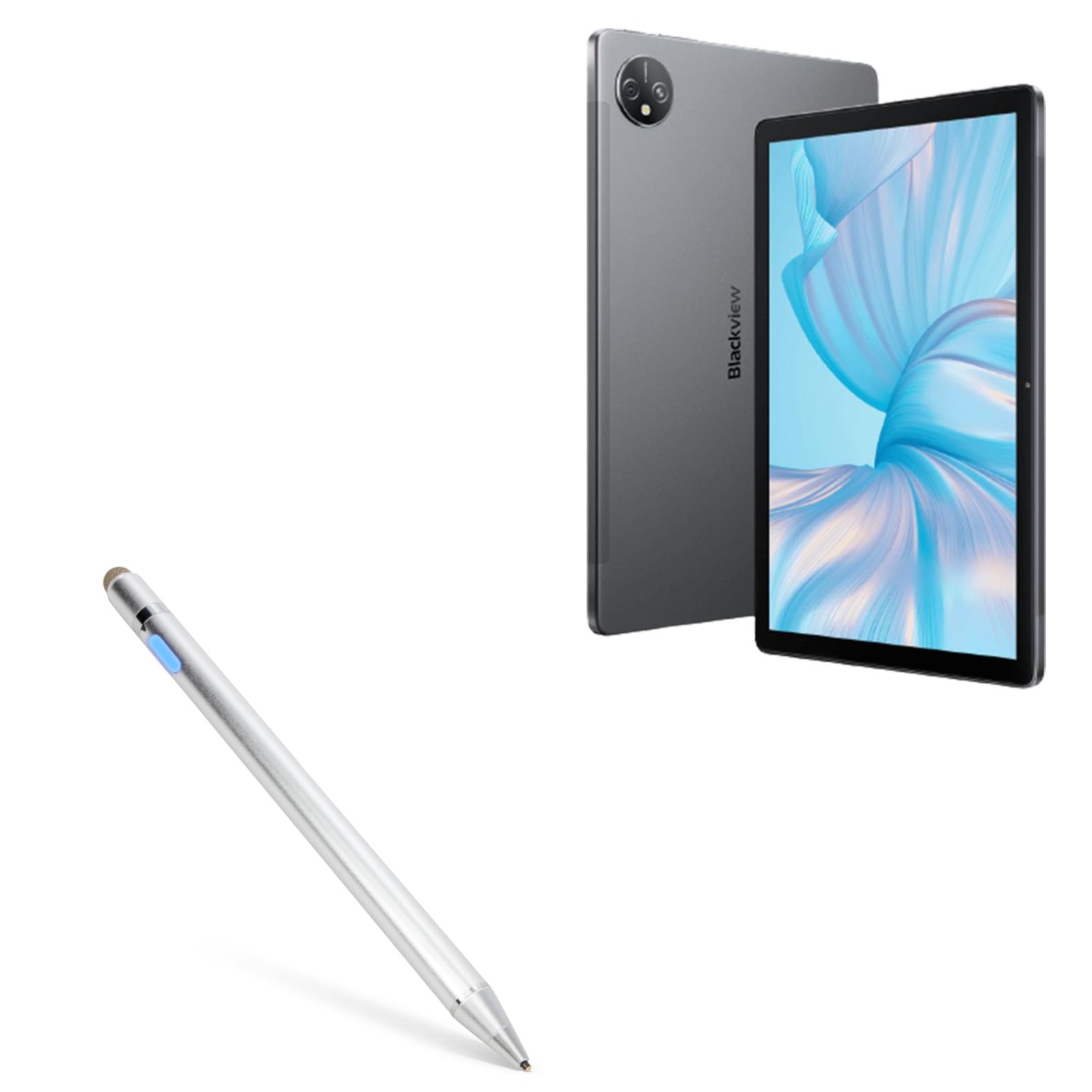 BoxWave Stylus Pen Compatible with Blackview Tab 80 - AccuPoint Active Stylus, Electronic Stylus with Ultra Fine Tip - Metallic Silver