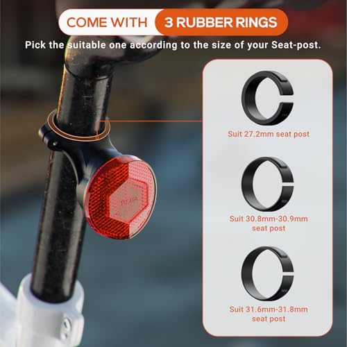 Image of TUSITA Airtag Bike Mount, Hidden Bicycle Seatpost Mount Compatible with Airtags & Garmin Varia, Anti-Theft Air tag GPS Tracker Bike Reflector Holder (Pack of 2)