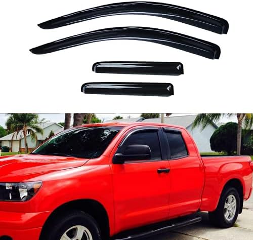 CBX Auto4pcs Side Window Deflectors Window Visors Fit 07-16 Toyota Tundra Double/Crew Cab Vent Visor Sun/Rain Guard