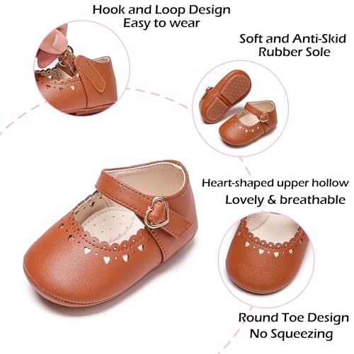 Image of PHIRAMIN Toddler Girl Mary Jane Dress Shoes-Little Girl School Uniform Shoes for Wedding Party