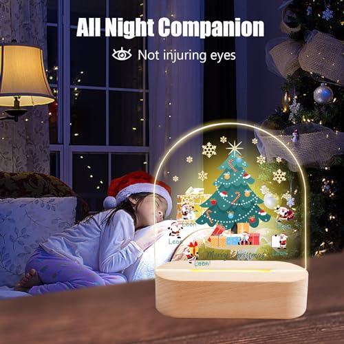 Lámpara de mesa de noche personalizada LED con base de madera miniatura 3