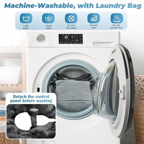 Wearable Heated Blanket with Foot Pockets, Electric Wearable Throw Blanket with Sleeves, Wearable Electric Blanket with 6 heating levels, 1-10H Auto-off Settings, Gift for Family, Friends, 50*70" by U.Seizeyes - Image 6
