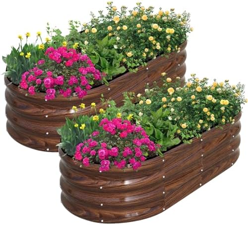 Above Ground Garden Box - Explore These 5 Surprising Options Today 7 SnugNiture Galvanized Raised Garden Bed Outdoor, 2 Pcs 4x2x1ft Oval Metal Planter Box for Planting Plants Vegetables, Brown