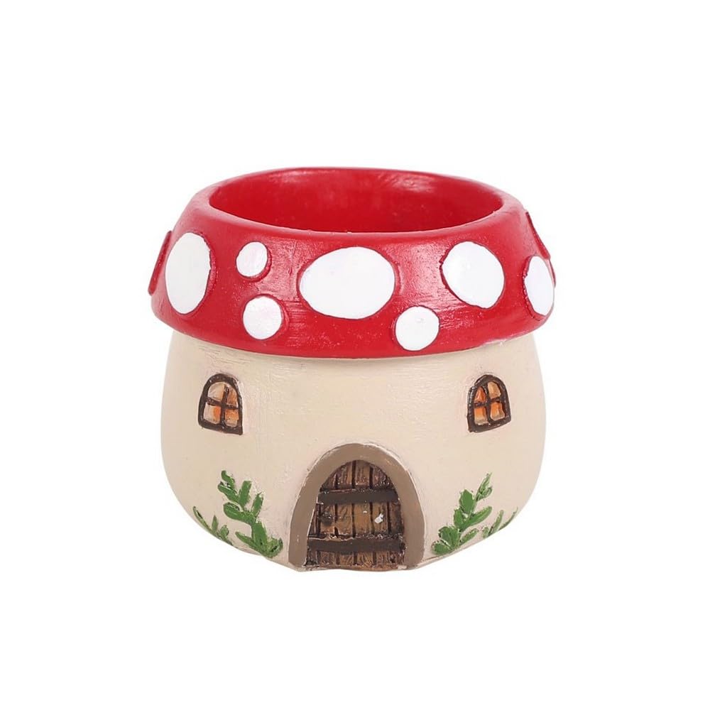 Something Different Wholesale Multicolour Whimsical Mushroom House Tealight Holder: Enchanting Resin Décor For Magical Ambiance - Intricate Design, Durable Craftsmanship, Versatile Illumination