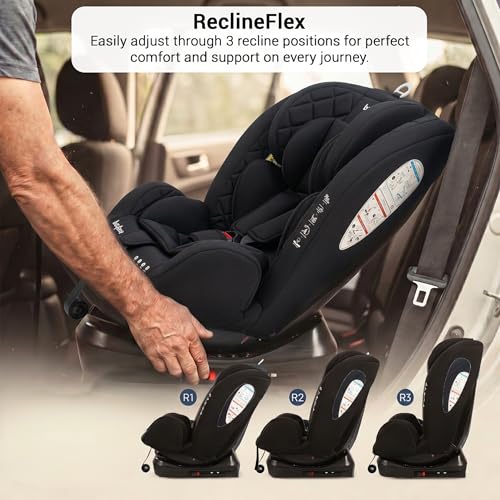 Image of Baybee Convertible Car Seat for Baby 0 to 12 Years with ISOFIX, 3 Position Recline, Headrest Adjustable | ECE R44 /04 Safety Certified | Travel Baby Car Seat for Toddlers Kids Boys Girls (Jet Black)