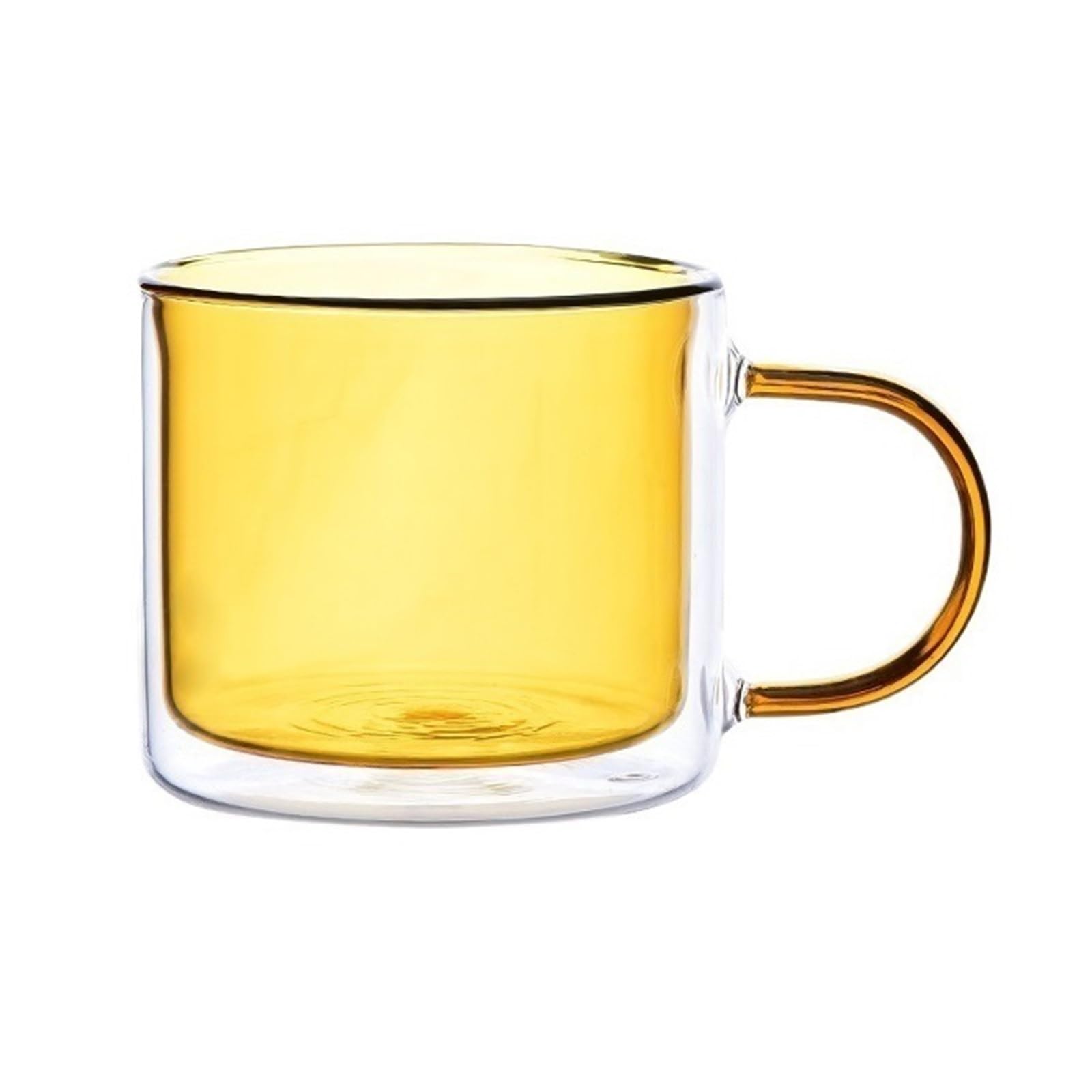 Vasos de bebidas de 240 ml con asa tazas té y café de cristal ámbar doble pared