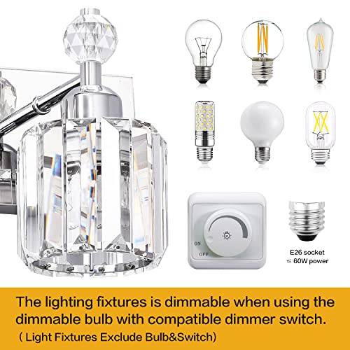 PRESDE Crystal 6 Light Bathroom Vanity Lights Chrom Bathroom Lights Fixtures Over Mirror M - image 5