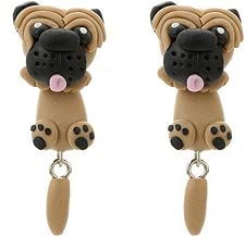 WWahuayuan 1 Pair Shapi Dog Crocodiles Earrings,Handcraft Polymer Clay Cute 3D Animal Earrings-Chomper earrings,Piranha Earrings,Fimo Ear Studs - coolthings.us