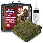 Silentnight Comfort Control Heated Throw Blanket - Luxury Fleece Electric Heated Blanket for Sofa Bed with 9 Heat Settings, Fast Heat-up and Safety Shut Off - Machine Washable - 120x160cm, Olive Green
