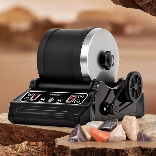 Advwin Rock Tumbler, Professional Electric Rock Tumbler Kit for Adults Kids with 9 Speed & 9-Day Timer, Advanced Rock Polisher Includes Polishing Grit & 3 Belts, STEM Toy Kids