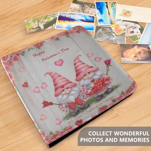 Álbum de fotos adhesivo DIY Scrapbook con diseño de gnomos y rosas, encuadernador de 3 anillos, 40 páginas, tamaño 8x10 para recuerdos miniatura 5
