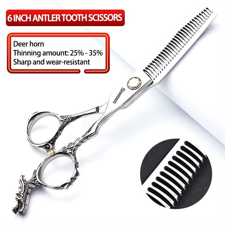 Silver 440c high Hardness Sharp Professional Hairdressing Scissors 6/7 inch Salon Hairdresser Special Hair Cutting Cutting Scissors (6-inch 2-Piece Set) - Image 4