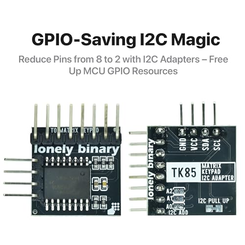 Image of 5-Sets I2C Soft 4x4 Matrix Keypad Kit - 5pcs Soft Membrane Keypads 4 x 4 16 Keys Keyboard Switch Module, 5pcs I2C Adapters for GPIO Savings for Arduino, Raspberry Pi, ESP32 Projects