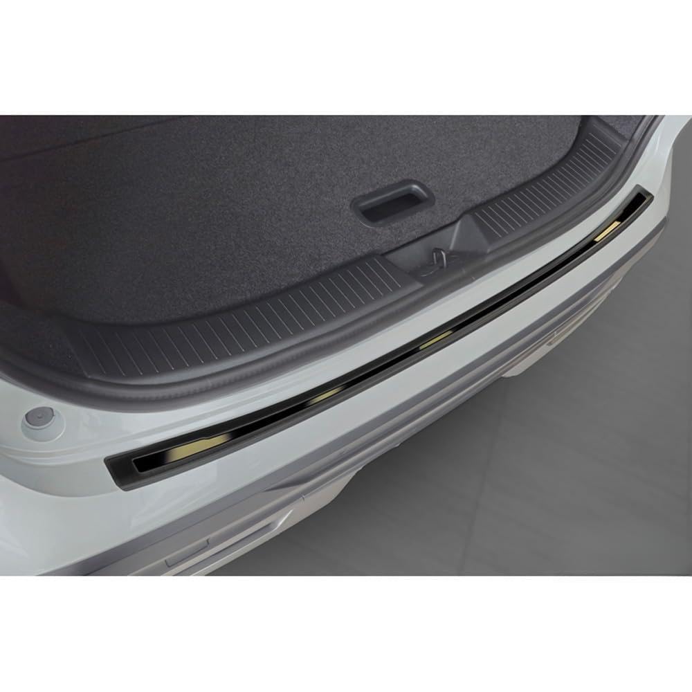 Avisa Stainless Steel Rear Bumper Protector Shadow Premium compatible with Nissan Qashqai III (J12) 2021-2024 & Facelift 2024- - Black/High Gloss Black