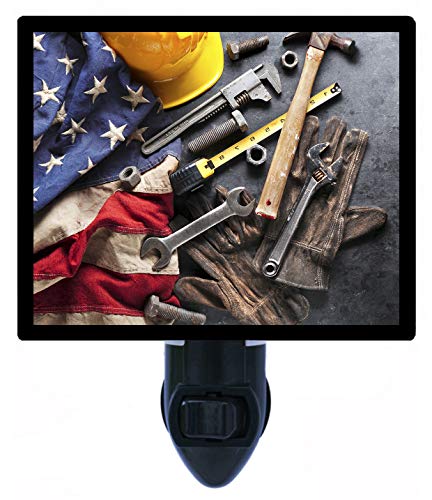 Patriotic LED Decorative Photo Night Light, Made in America, Tools, USA Flag