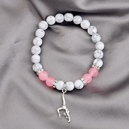 Image of MAOFAED Gymnastics Gift Gymnastics Charm Bracelet Gymnast Gift for Her(gymnast cardbead)