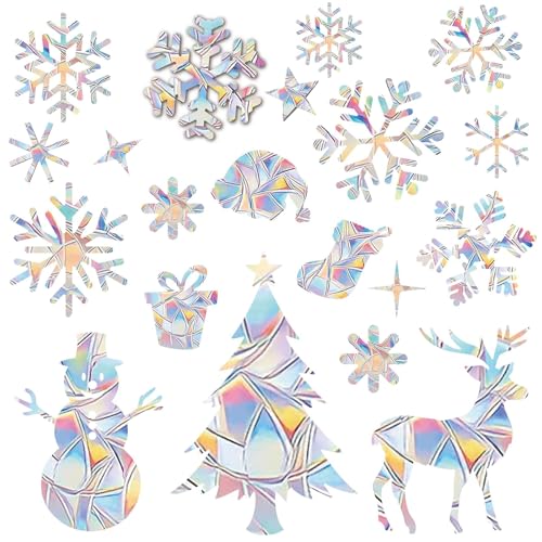 GoldRock Weihnachtsdeko Fenster Suncatcher Sticker,26 Stk Weihnachten...