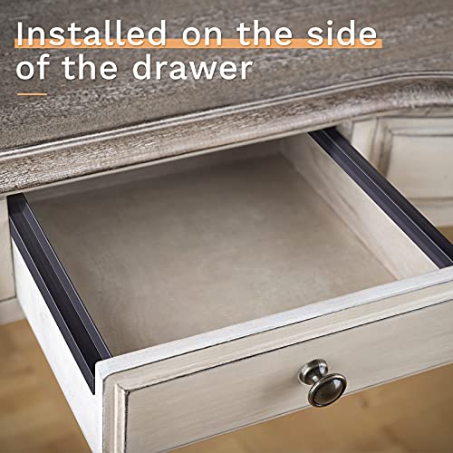 2 Pieces PVC Drawer Hanging File Rails Black File Rails for