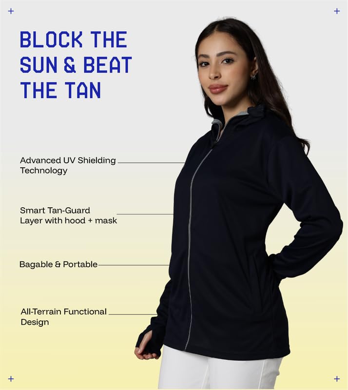 Image of BLUE TYGA Womens Sunscreen Jacket 2.0 - Advanced Protection from Sun & Pollution - UPF 50+ Protection