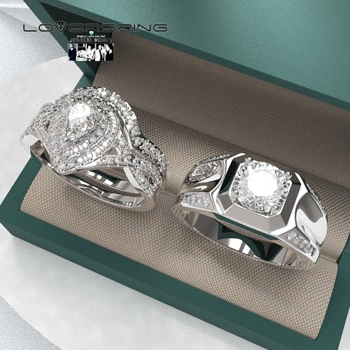 Wedding Ring Sets His And Hers Promise Ring Wedding Ring Sets His And Hers Couples Women 925 Sterling Silver Moissanite Man Sterling Silver Wedding Band4