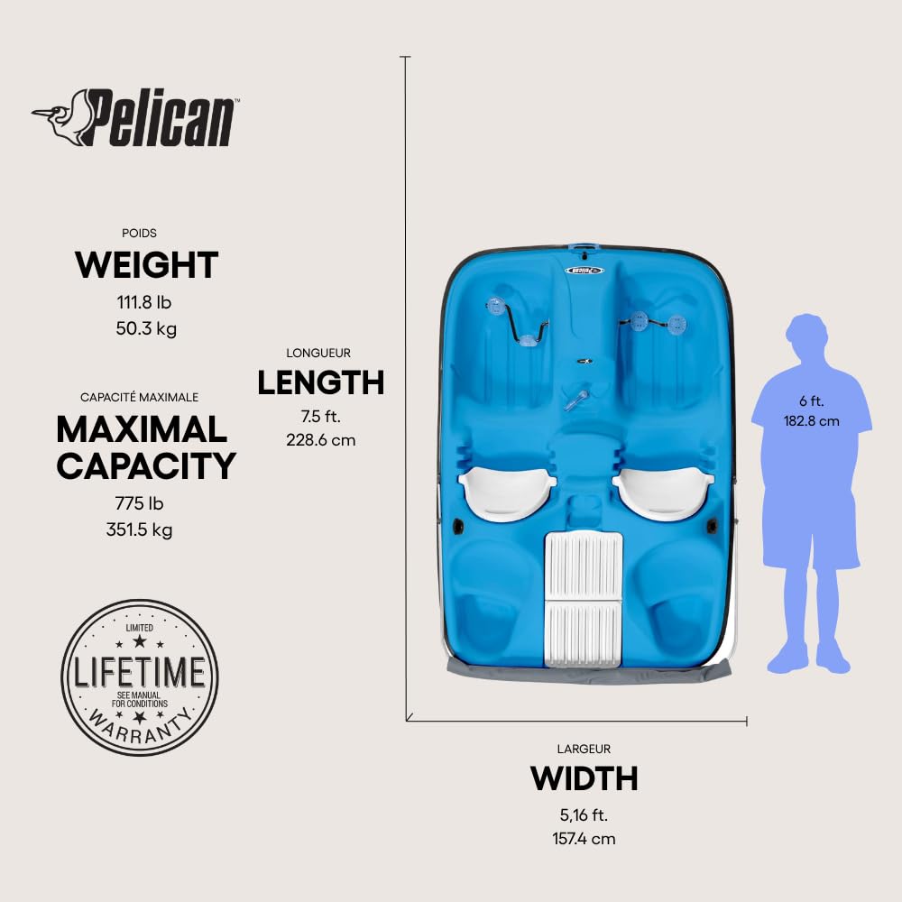 Pelican PEDALO Monaco DLX Angler, CYAN : Sports & Outdoors