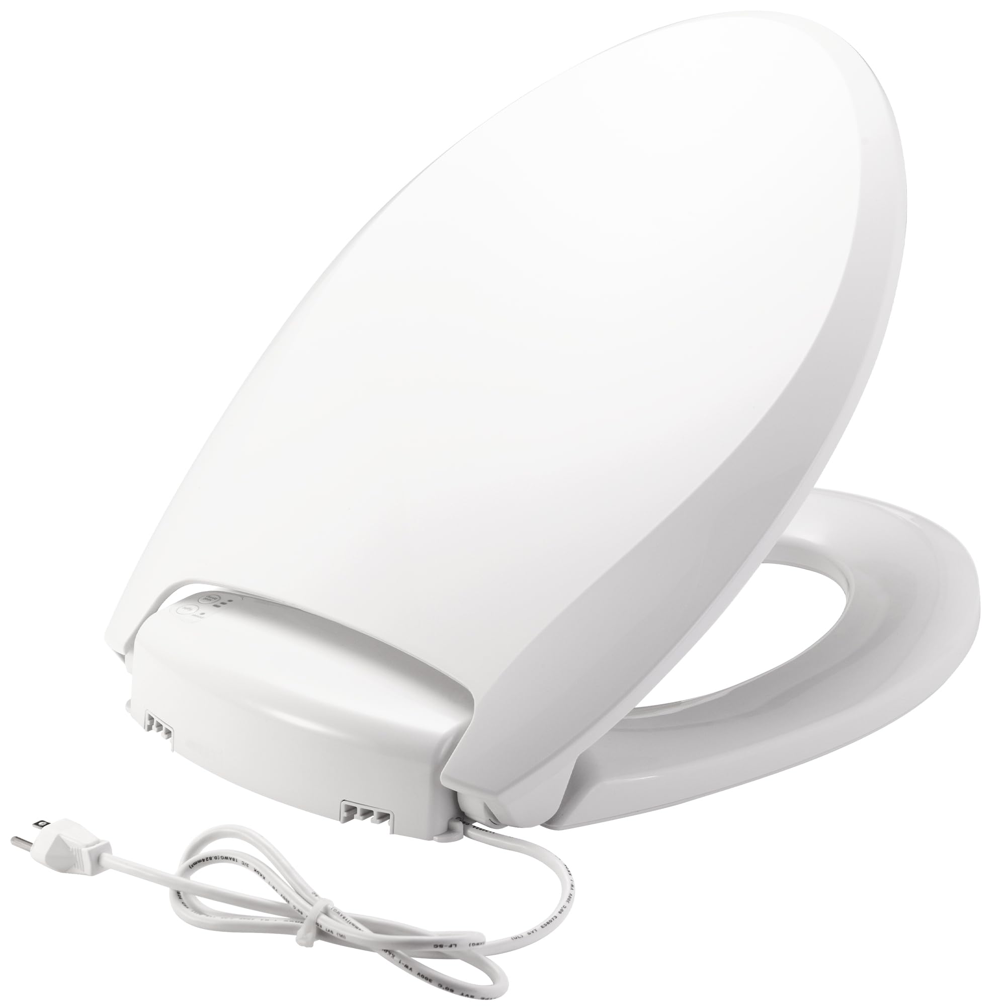 Bemis Radiance Heated Night Light Toilet Seat, Slow Close Adjustable Fit Long Lasting Plastic Seat, Elongated, White
