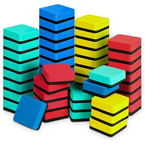LOCONHA Dry Erase Erasers, 48 Pack Magnetic Whiteboard Dry Eraser Chalkboard Cleansers, Small Dry Erase Eraser, Magnetic Erasers … Cover