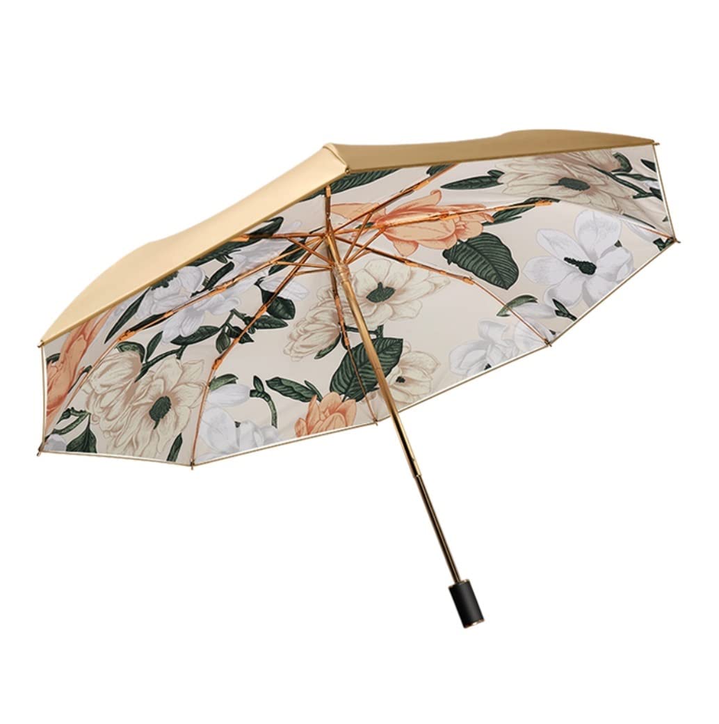 HLTYGWX Paraguas para Lluvia Paraguas Manual Paraguas Plegable Paraguas Sombrilla de Doble Capa Paraguas Súper Protección UV Sombrilla de Verano Paraguas a Prueba de Viento
